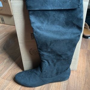 Black Tall Suede Boots